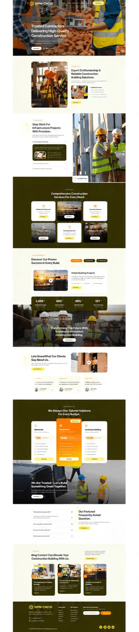Construction website concept CNC05 full page view