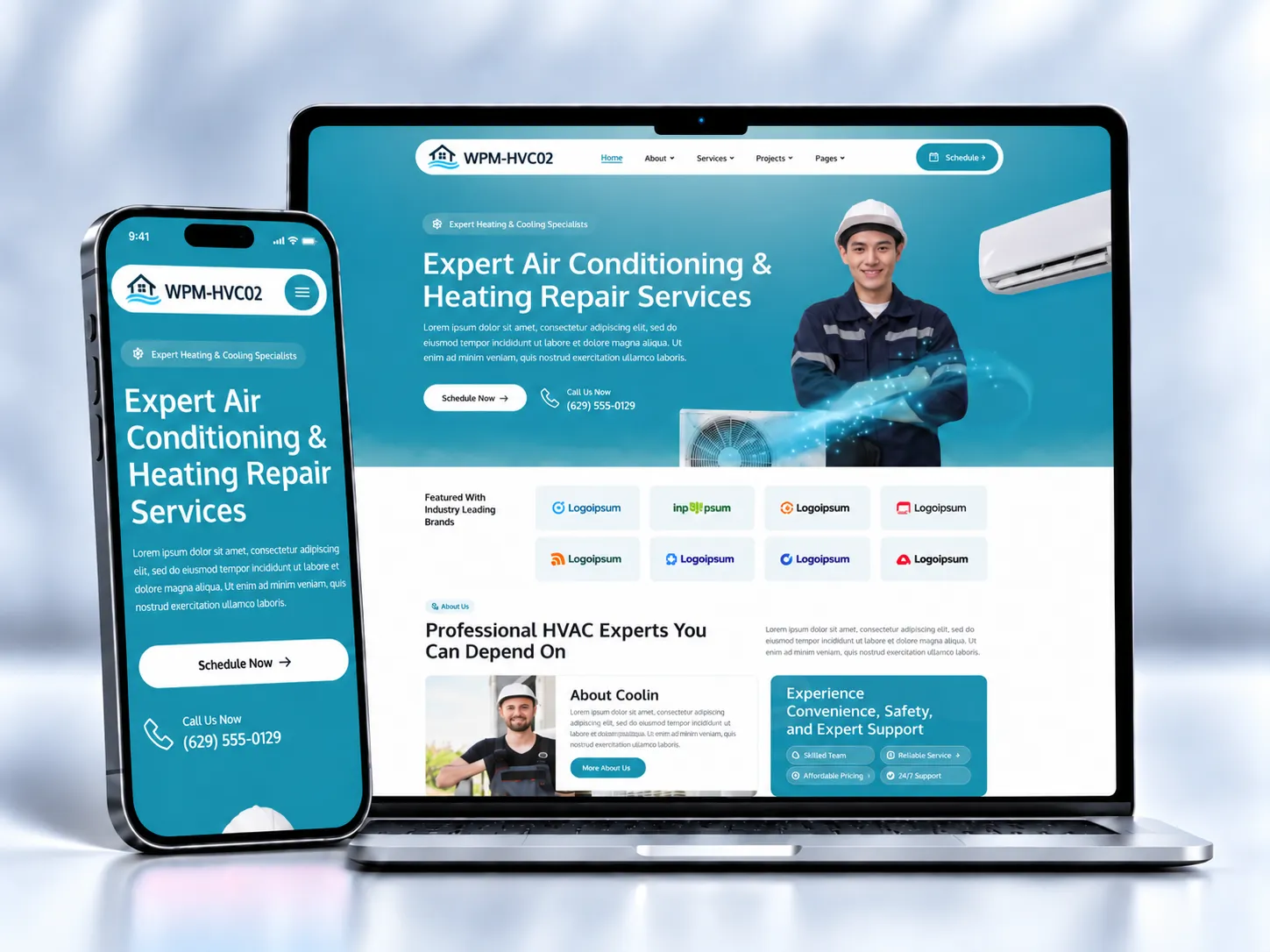 HVAC website concept HVC02 by Web Premium