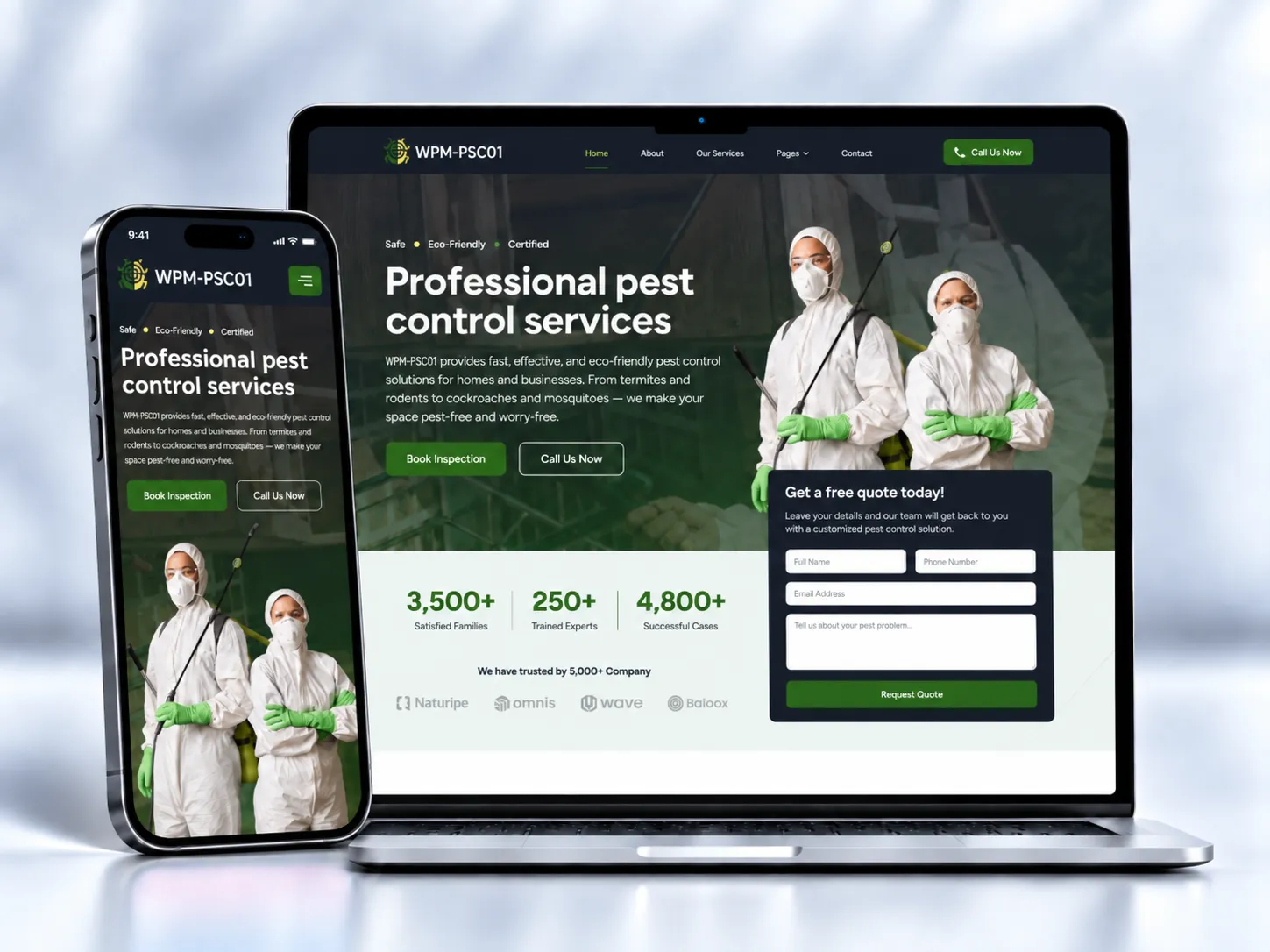 Pest control website concept PSC01 by Web Premium