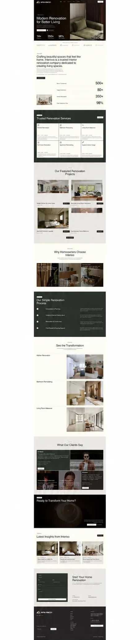 Remodeling website concept RMC01 full page view