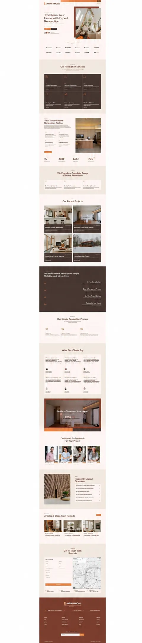 Remodeling website concept RMC02 full page view