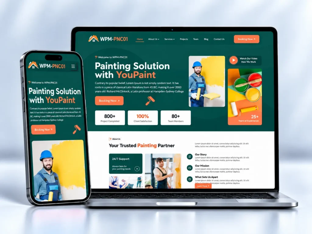 Painting contractor website concept PNC01 by Web Premium